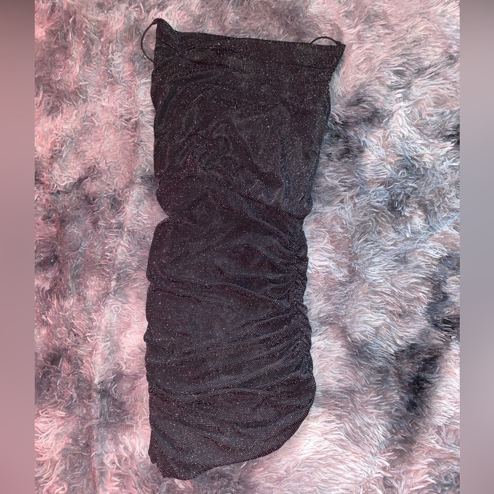 BLACK SPARKLY BODYCON DRESS